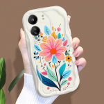 Armas koomiksimustriga kreemja tekstuuriga korpus, lainelise servaga pehme silikoonkaanega telefoni&uuml;mbris Xiaomi Redmi jaoks Redmi 9T must