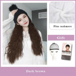 Parukas naiste pikad juuksed m&uuml;tsiga parukas &uuml;ks naiselik suvi loomulik t&auml;ispea stiil mood v&otilde;rkpunane trend pikad lokkis juuksed 22inches