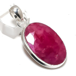 Natural Ruby(Simulated) Gemstone 925 Sterling Silver Jewelry Pendant 2.21 f1q10