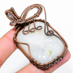 Rainbow Moonstone Handmade Copper Wire Wrap Jewelry Pendant 2.68 j7g61