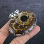 Mud Crack Fossil Handmade 925 Sterling Silver Jewelry Pendant 2.25 q1v50