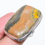 Bumblebee Jasper Handmade 925 Sterling Silver Jewelry Ring Size 9 r5o51