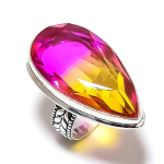 Bi-Color Tourmaline Handmade 925 Sterling Silver Jewelry Ring Size 6.5 k9k63