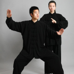 Kung Fu vormiriietus Traditsiooniline Hiina r&otilde;ivad Pikkade varrukatega Wushu TaiChi Meeste KungFu Vormiriietus Vormiriided Tai Chi Treeningriided L must
