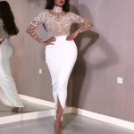 Naiste Elegantne &Uuml;mara Kaelusega S&auml;delev L&otilde;hikuga Pikkade Varrukatega Pruut Pruutneitsid Pulma Pikk Kleit Imeilus Peo Maksikleit Ballikleidid M valge