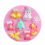 J&otilde;ulud lumememme kujuline fondant silikoonvorm K&ouml;&ouml;k k&uuml;psetus&scaron;okolaadi t&ouml;&ouml;riistad