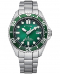 CITIZEN Eco-Drive 200M Rohelise sihverplaadiga roostevabast terasest meeste k&auml;ekell BN0269-50W roheline