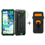 Blackview BV6200 Plus nutitelefon 24 GB RAM 256 GB ROM Android 14 vastupidav telefon with a phone case roheline