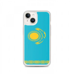 Coque iPhone - Mitmev&auml;rviline - Drapeau Kasahstan - Souple - TPU - Disain Vertikaalne