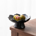 Keraamiline puuviljakorv Magustoidu kommi serveerimisalus Buffet Drenaažiga Lootus Suupiste koos drenaažiga jaoks Black Glaze black