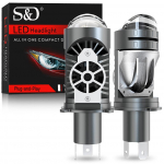 2 tk H4 topeltprojektorl&auml;&auml;ts LED auto esitule pirnid 40000LM 100W CANBUS Turbo autolamp H4 LED mootorratta kaugtuli l&auml;hituli 12V 24V 6500K LHD RHD Left-Hand Drive