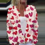 Naiste vabaaja mood tr&uuml;kitud pikkade varrukatega kardigan-n&ouml;&ouml;biga jakk XXXXXL