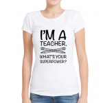 Suvise stiilis naiste T-s&auml;rk Naljakas Olen &otilde;petaja Mis on teie &uuml;liv&otilde;ime print XXL valge