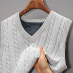 Naiste vest puuvillane s&uuml;gis-talvine varrukateta top kootud kampsunvest oversized paksenenud udune vabaaja V-kaelusega vest XXXXL valge
