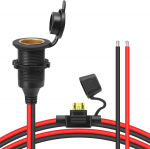 SensaBliss DC12V/24V sigaretis&uuml;&uuml;taja pistikupesa pikendusjuhe, 20A, 13 AWG, kaanega, veekindel, tolmukindel,
