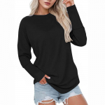 Naiste mood Pikkade varrukatega &Uuml;hev&auml;rviline &Uuml;mara kaelusega Vabaaja pusa topp XXL kohv