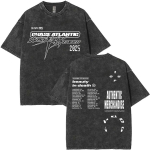 Chase Atlantic Kaotatud Euroopas ja &Uuml;hendkuningriigis Tuur 2025 Album Vintage Pesuga T-s&auml;rgid Meestele Hip Hop Gooti L&uuml;hikeste Varrukatega T-s&auml;rgid Streetwear M gray