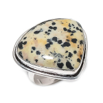 Natural Dalmation Jasper Gemstone 925 Sterling Silver Jewelry Ring Size 7 a5c62
