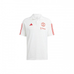 Adidas Manchester United Tiro 23 polos&auml;rk triibulise logoga tikandiga l&uuml;hikeste varrukatega meeste polos&auml;rgid valge IA7240 L