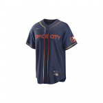 Nike X MLB Repliik Pesapallis&auml;rk T&auml;ht Number Logo Prindiga V-kaelusega &Uuml;he n&ouml;&ouml;biga L&uuml;hikeste varrukatega Pesapallis&auml;rk Meeste pealisr&otilde;ivad Tumesinine T770HUCCHU7-B02 S
