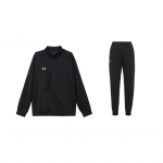 Under Armour Minimalistlik Br&auml;ndilogo Mugav Moodne Jakk Ja Kitsenevad P&uuml;ksid Vabaaja Spordidress Unisex &uuml;likond Must 23600704-001+23600304-001 S