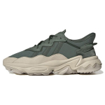 Adidas Originals Ozweego Nahast Mugavad Trendikad Spordi Libisemiskindlad Vastupidavad Madalad Vabaajajalatsid Unisex Vabaajajalatsid Roheline Hall FZ5631 36⅔