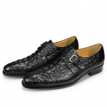 Moodsad luksuslikud krokodillimustriga formaalsed nahast kingad Meeste munkrihmaga Oxford kingad Meeste Itaalia stiilis mokassiinid Sapato Social Masculino Zapatilla 39 must