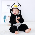 MICHLEY Loomakujuline flanellist &uuml;likond-romper beebidele 70 (Height 56-66cm) black