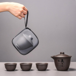 Zisha teekann kolm tassi reisiteekomplekt Kuaike tass teekann teetass kaasaskantav kaasaskantav v&auml;ike v&auml;line kung fu komplekt