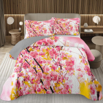 Romantiline Lilleline Voodikate Komplekt T&uuml;drukutele Teismelistele Botaaniline Voodikate &Uuml;heinimesevoodile Aia Lilledega Tepitud Komplekt P&ouml;&ouml;ratav Hall Tepitud Voodipesukomplekt EU Single 135x200cm