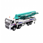 1/50 Volvo Betoonipumpauto M&auml;nguauto Diecast Metallist S&otilde;idukimudel T&otilde;mmatav Heli ja Valgus Miniatuuride Kogu Kingitus Poisile Lastele valge