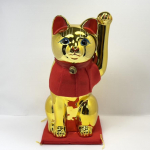 Tokoname keraamika kuldne saledam Maneki Neko, 24 cm k&otilde;rge, valmistatud Jaapanis L