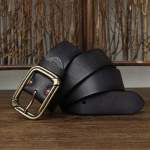 Rihm Meeste paks paksendatud matt &uuml;lateralisest nahast distressitud messingist pandlaga ehtsast nahast teksarihm 100cm