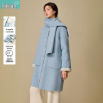 Inman Women's Irregular Scarf Collar Double-Faced Wool Coat M