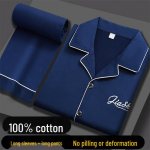 100% puhas puuvillane meeste pikavarrukaline pidžaama - lai l&otilde;ige, suuremad suurused, kevad/s&uuml;gis koduriietus igas vanuses. 2XL (148-170 kg)