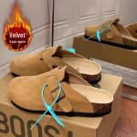 Ametlikud naiste retro Birkenstock paksude tallaga korgist kinnise nina sussid - Mitmek&uuml;lgne trendikas disain k&otilde;ikideks puhkudeks 41