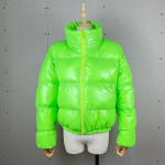 Talvised naiste lukuga pargid Jakid Streetwear T&auml;ispikkade varrukatega Lukuga Vabaaja Puhvjakid Villased Mantlid Kitsad Vabaaja Jakid L heleroheline v&auml;rv