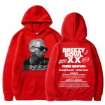 Chris Brown Breezy Bowl XX 2025 kontserttuuri kapuutsiga kapuutsiga hiphop-retro meeste ja naiste dressipluus, &uuml;lisuur fliisist soe pullover, t&auml;navariietus S