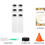 LMETJMA 500 ml mahlapudelid PET plastikust korgiga mahlapudelid Korduvkasutatavad l&auml;bipaistvad joogimahutid mahla piima jaoks JT282 0.5L must