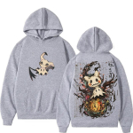 Pok&eacute;mon Mimikyu kunstiprint kapuutsiga meestele ja naistele 2025 S&uuml;gis/Talv Uus Y2K Harajuku Suurused Vabaaja dressipluusi topp L gray