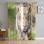 L&auml;hiv&otilde;te Sumatra tiiger Panthera Tigris Sumatrae t&uuml;llist l&auml;bipaistvad kardinad elutoa sisekujunduseks Voile organza kardin 135W x 114H(cm)