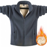 Stand Collar Jacket Meeste suur kevad- ja s&uuml;giskardiganjakk noortele, keskealistele ja eakatele Kahepoolne Polar fliisist fliisjakk M