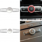 3 pcs/set For Mercedes Benz A B C ML CLS class W204 GLK X204 E class W212 Car Volume ON Buttons Cover Stickers Trim B Model Silver