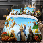Voodipesukomplektid Peter Rabbit Austraalia /Euroopa/USA T&auml;is Suurused Queen King Suurus Tekikott Padjap&uuml;&uuml;r 2-3 Osaline Komplekt GS 135x200 CM
