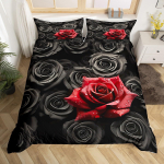 Roosiline tekikott Romantiline lilleline voodipesukomplekt &Uuml;heinimese Queen King S&otilde;brap&auml;eva tekikate Kingitus naistele paarile s&otilde;brannale EU Single(135x200cm)