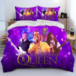 Freddie Mercury Queen-Rock-Band Tekikott Voodipesukomplekt Tekikott Voodikomplekt Tekikott Padjap&uuml;&uuml;rKuninga Suuruse Voodipesukomplekt EU Single(135*200cm)3pcs
