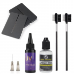 UV-lambi juuksepikenduste komplekt - Sisaldab UV-kaitsekaitseid, 30 g UV-liimi, 30 ml liimieemaldajat, kiiskuivavaid UV-juuksepikendusi ja kamm A set
