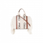 Chlo&eacute; tutikesega kaunistatud kirjatr&uuml;kiga puuvillane diagonaalkott-tote kott Naiste kotid Pruun C22SS-397G4327-S Shopping Bag Set(Basic Set+Shopping Bag)
