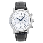 Citizen Eco-Drive Kronograaf Nahkrihm Valge sihverplaat CA4630-02A Meeste k&auml;ekell valge