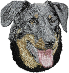 Berger de Beauce, Beauceron, Beauce Sheep Dog - dog-shaped patch, embroidered patch, unique decoration for Art-Dog backpack kirjud v&auml;rv